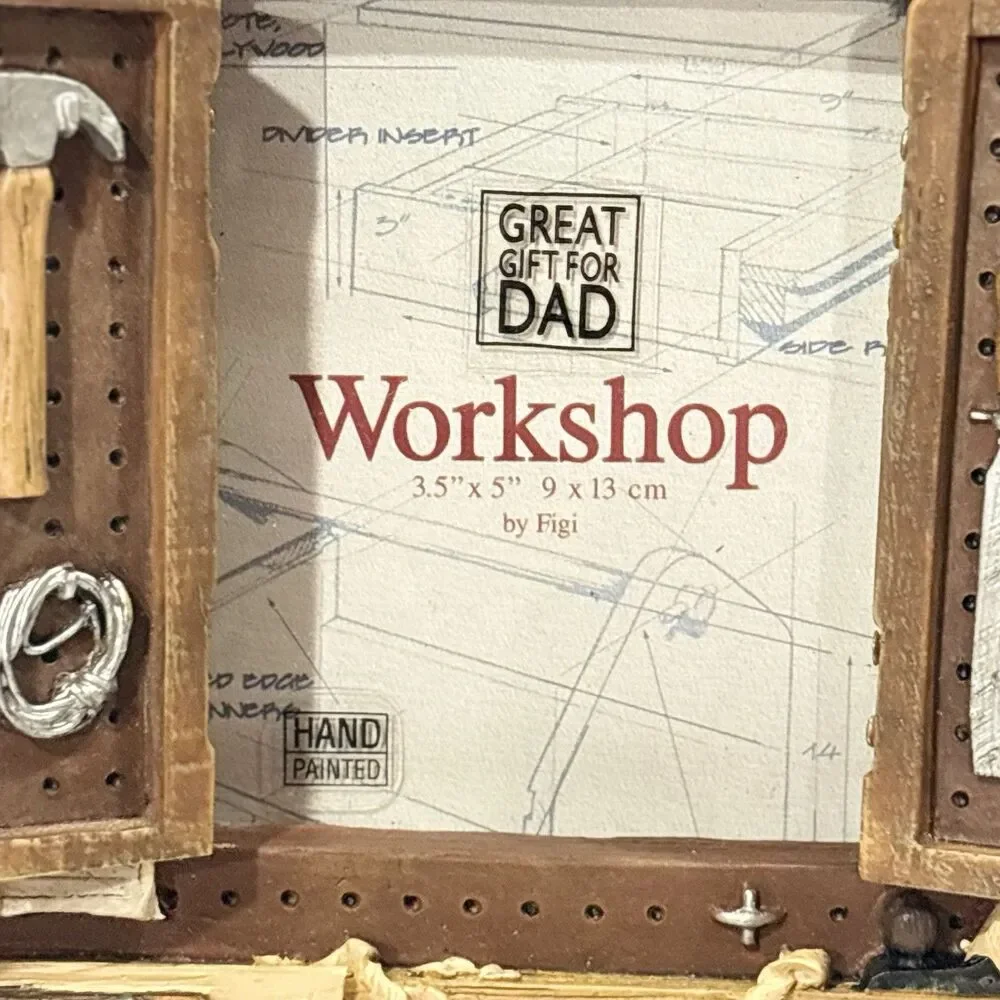 FIGI 3D Photo Frame NIB WorkShop PFH-WO-301 Saw Hammer Paint Brush Vice 3.5”x5”